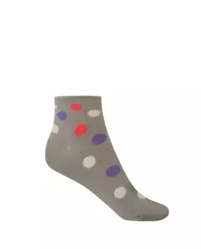 Плоские хлопковые носки в горошек с закатанной манжетой Сделано в Испании Punto Blanco, бежевый