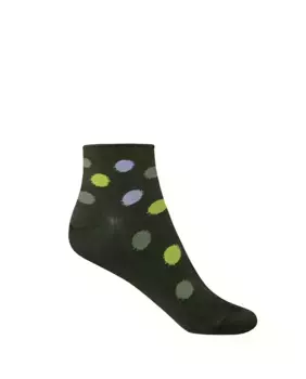 Плоские хлопковые носки в горошек с закатанной манжетой Сделано в Испании Punto Blanco, зеленый