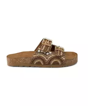 Плоские сандалии с пряжкой Alma En Pena, коричневый