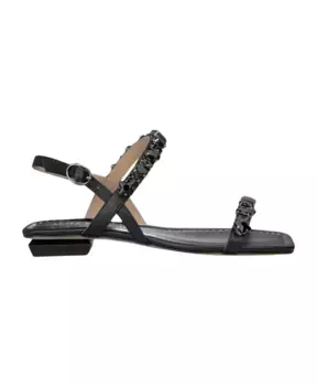 Плоские сандалии с ремешками из стразов Alma En Pena, черный