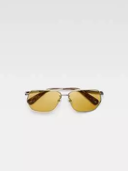 Плоские солнцезащитные очки-авиаторы JACQUEMUS The Aviador sunglasses, серебряный