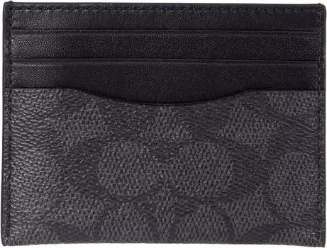 Плоский футляр для карточек Signature COACH, цвет Charcoal/Black