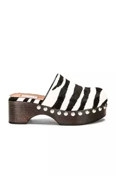 Плоский сабо Alaa, белый/черный