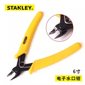 Плоскогубцы Stanley для электронных водяных форсунок Диагональные плоскогубцы 6 дюймов (0,2–0,5 мм) для резки и зачистки проводов 84-868-22