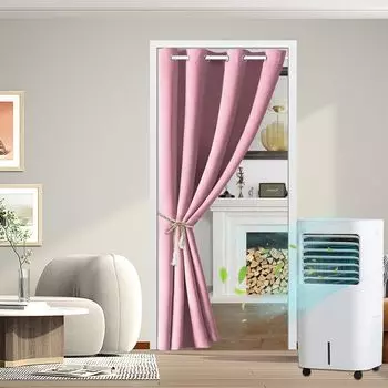 Плотная дверная штора 132x203см с петлей, утепленные шторы, коричневые lapamax, розовый