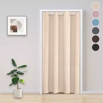 Плотная дверная штора, тепловая штора с люверсами, штора для защиты от холода, шторы-перегородки, розовые, 132x203см PMS, бежевый
