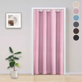 Плотная дверная штора, тепловая штора с люверсами, штора для защиты от холода, шторы-перегородки, розовые, 132x244см PMS, розовый
