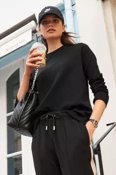 Плотная футболка с длинными рукавами Next, черный