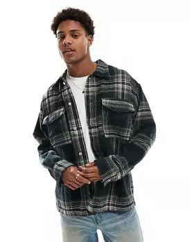 Плотная клетчатая рубашка черного цвета Jack & Jones