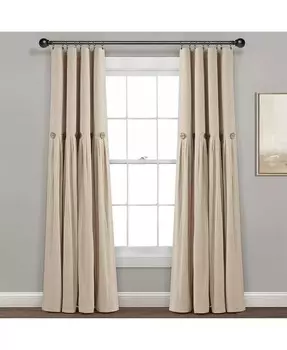 Плотная оконная занавеска на льняной пуговице со 100% подкладкой Lush Decor, бежевый
