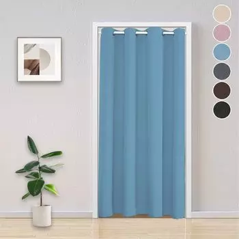 Плотная панель, раздвижная штора »Milano«, бархатная непрозрачная панель, карниз на колесиках, старый розовый, ВxШ, 245x60 см, 203571 PMS, синий