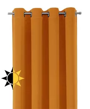Плотная штора BEAUTEX с люверсами, плотная штора на люверсах, непрозрачная и затемняющая (терра 140 х 225 см), оранжевый