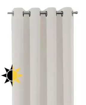 Плотная штора BEAUTEX с люверсами, плотная штора на люверсах, непрозрачная и затемняющая (кремовый 140 х 145 см), бежевый