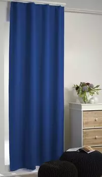 Плотная штора бежевого песочного цвета, плотная штора на люверсах, непрозрачная штора 135х245 см. Arsvita, синий