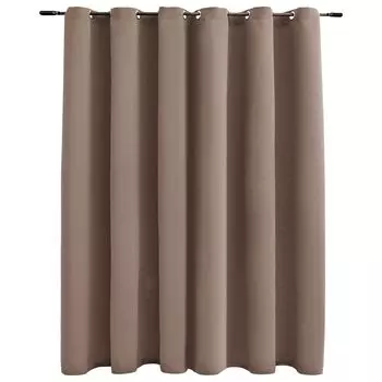 Плотная штора vidaXL с металлическими люверсами серо-коричневый 290 x 245 см