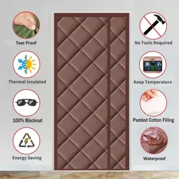 Плотная теплозащитная штора на дверь DQQ