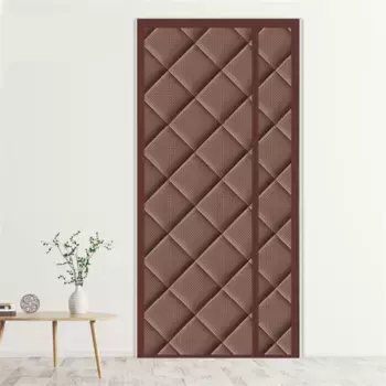 Плотная теплозащитная штора на дверь DQQ, коричневый