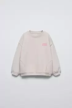 Плотная толстовка с лозунгом ZARA, цвет stone