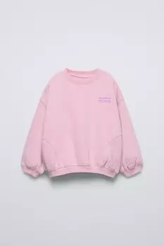Плотная толстовка с лозунгом ZARA, розовый