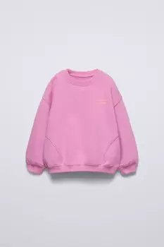 Плотная толстовка с лозунгом ZARA, темно-розовый