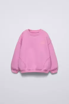 Плотная толстовка с лозунгом ZARA, темно-розовый