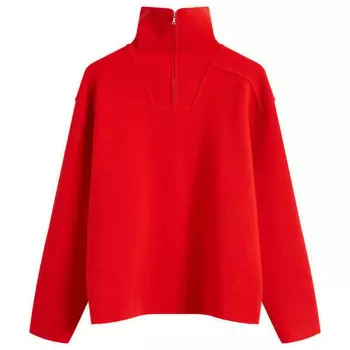 Плотная трикотажная куртка-черепаха на молнии Auralee, красный