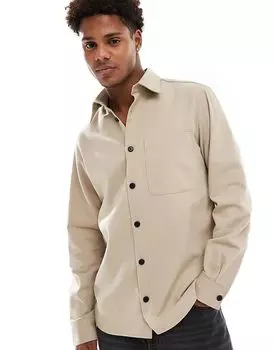 Плотная верхняя рубашка бежевого цвета JJ Rebel