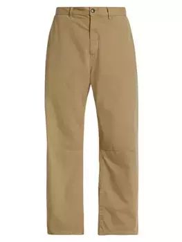 Плотничьи тканые брюки Nili Lotan, цвет military khaki