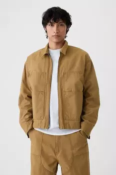 Плотницкая куртка из денима Gap, коричневый