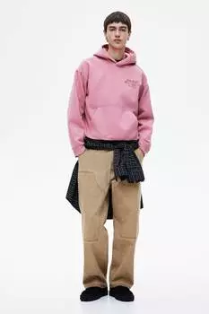 Плотницкие брюки свободного покроя H&M, бежевый