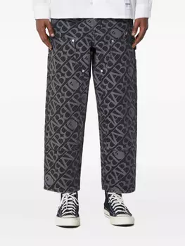 Плотницкие джинсы с логотипом BATHING APE A Bathing Ape, черный