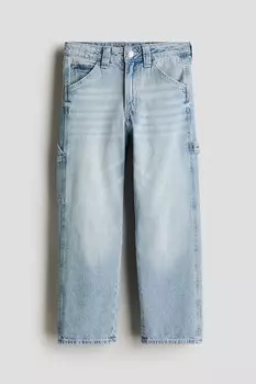 Плотницкие джинсы свободного кроя H&M, голубой