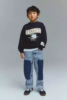 Плотницкие джинсы свободного кроя H&M, мультиколор