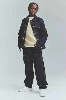 Плотницкие джинсы свободного кроя H&M, синий
