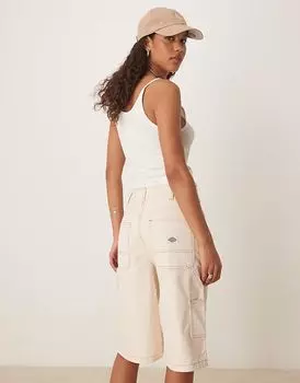 Плотницкие шорты Dickies из денима в цвете «кремовые»