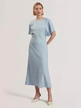 Плотное сшитое на заказ платье миди Ted Baker, цвет Pale Blue