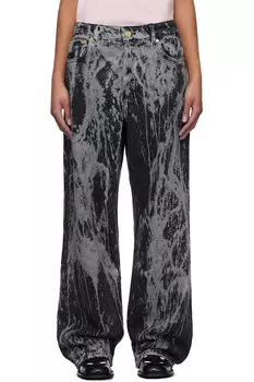 Плотные джинсы из денима IZEY Ganni, черный