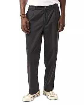 Плотные плиссированные брюки из твила обычного кроя Corridor, черный