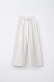 Плотные широкие брюки ZARA, экрю