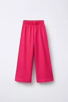 Плотные широкие брюки ZARA, цвет Fuchsia