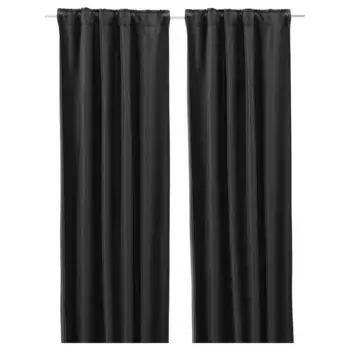 Плотные шторы, 1 пара, антрацит, 145х300 см, ANNAKAJSA IKEA