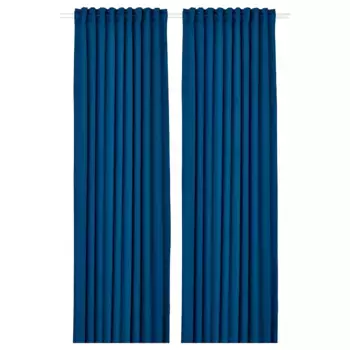 Плотные шторы, 1 пара, темно-синие, 145х300 см, MAJGULL IKEA