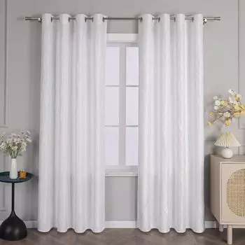 Плотные шторы Joyswahl с люверсами Жаккардовые непрозрачные шторы Шторы с люверсами (1 шт.) Белый В x Ш 225 x 140 см