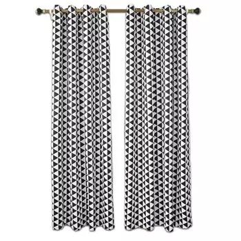 Плотные шторы с крючками 2 шт. синие 140х225см, дизайн штор 2024 г. ele eleoption, черный