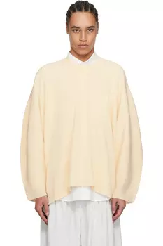 Плотный хлопковый джемпер с крученой вязкой Homme Pliss Issey Miyake, бежевый