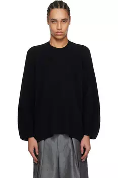 Плотный хлопковый джемпер с крученой вязкой Homme Pliss Issey Miyake, черный