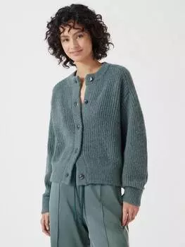 Плотный шерстяной кардиган богатого покроя HUSH, цвет Sage Green