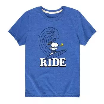 Пляжная футболка Peanuts Snoopy Ride Wave для мальчиков 8–20 лет Licensed Character