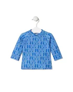 Пляжная футболка с принтом и линейным логотипом Tous, синий