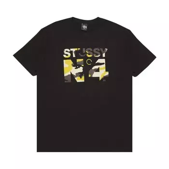 Пляжная камуфляжная футболка Stussy No. 4, цвет Черный/Желтый
